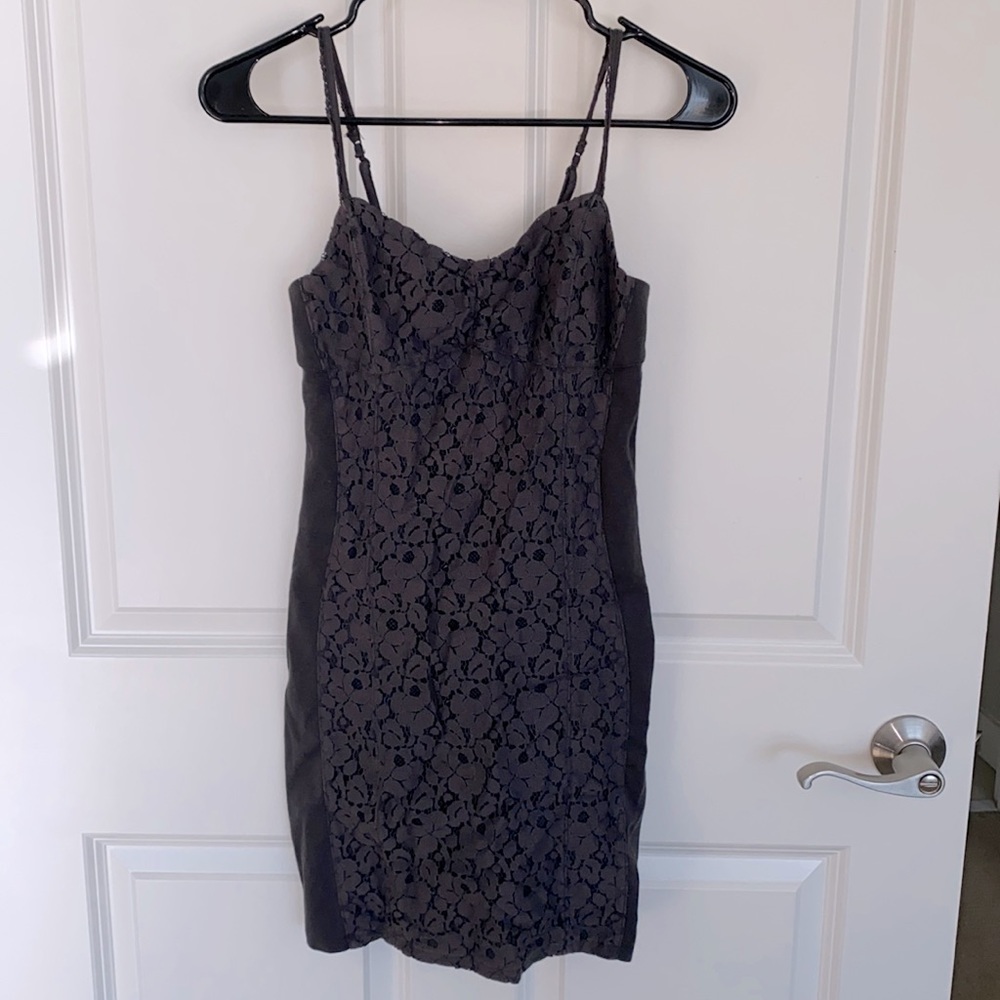 American Eagle grey lace fitted dress